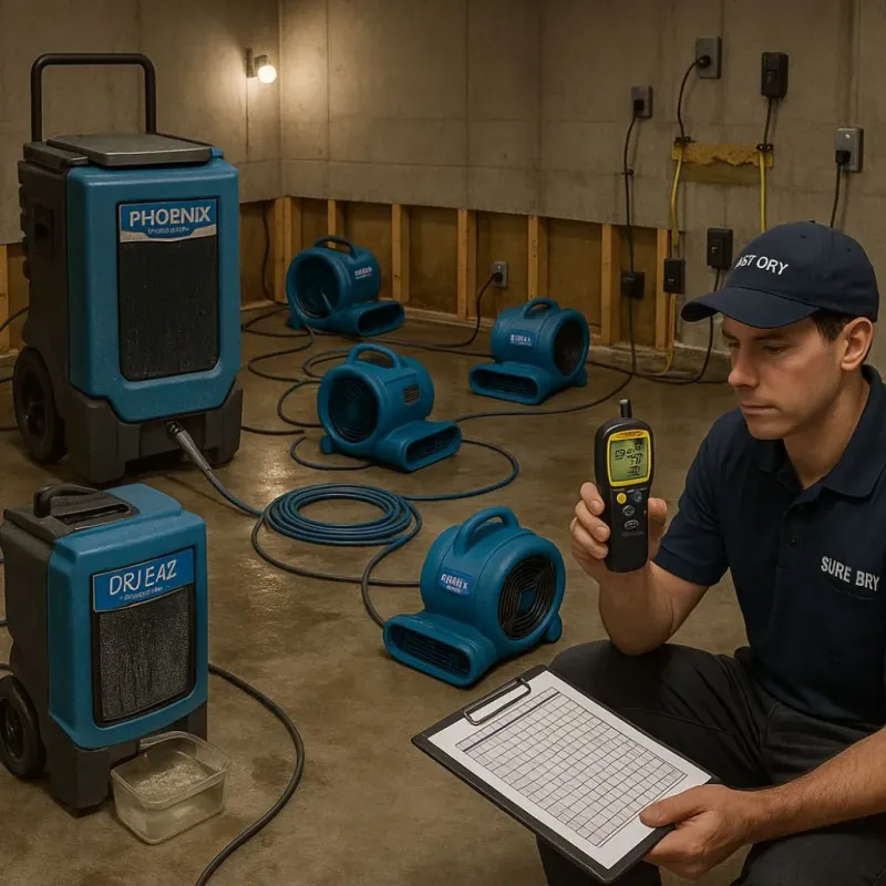 Structural Drying and Dehumidification process in Green Lake, WI